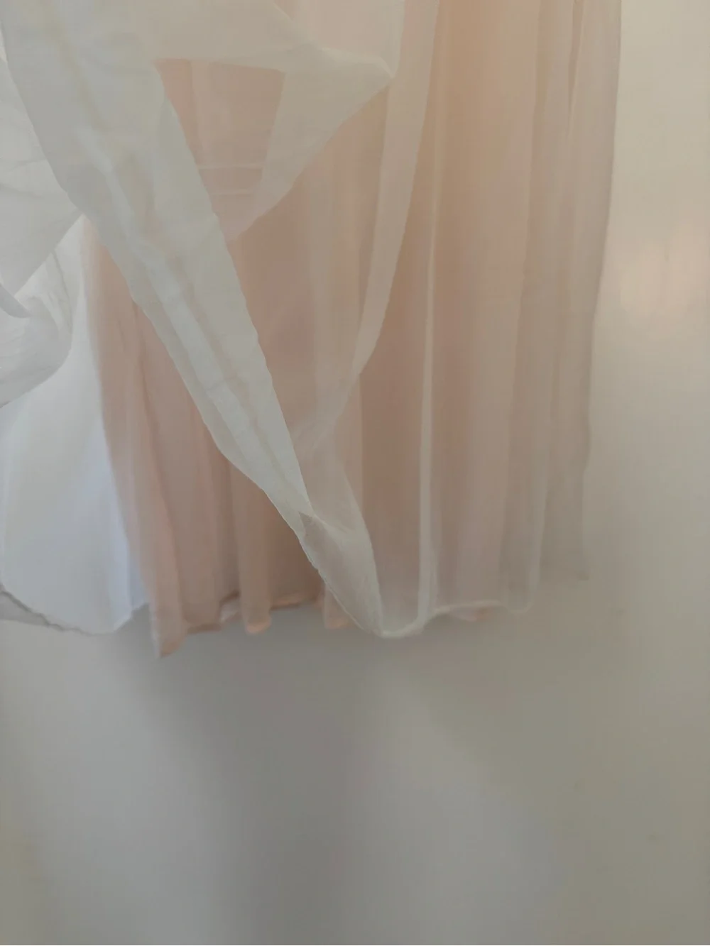 Vintage 70s Tempo Nylon Sheer Bed Coat Robe Pink Lace Trim Lingerie Small